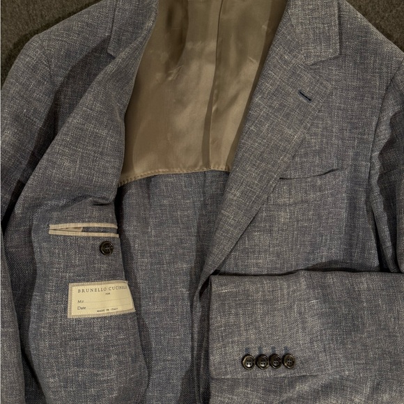 Brunello Cucinelli Blue-Grey Textured Sport Coat - Picture 3 of 7